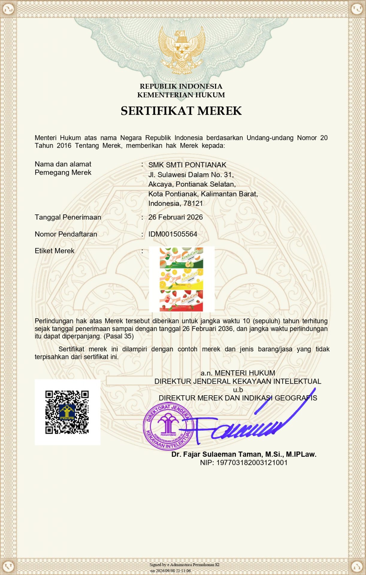 Sertifikat Merek HKI - Produk Handsoap